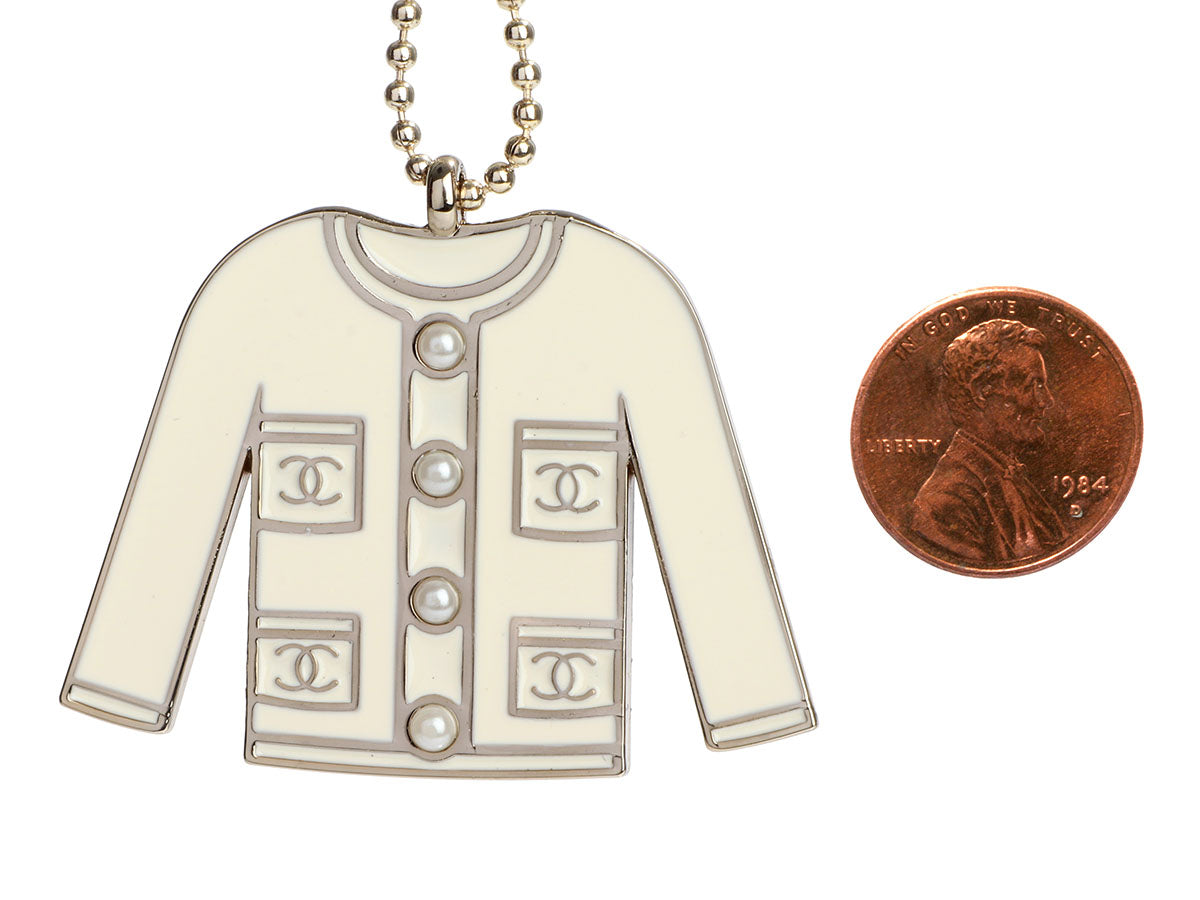 Chanel Style Tweed Embellished Padlock and Key Keychain/Bag Charm
