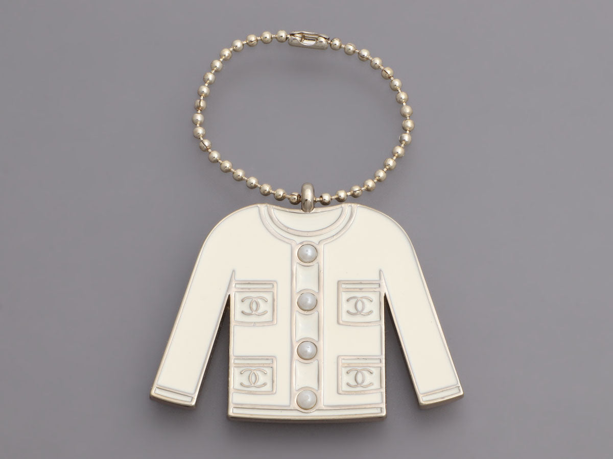Chanel White Classic Jacket Bag Charm/Key Chain - Ann's Fabulous