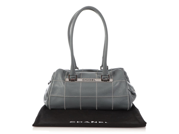 Chanel Gray Chocolate Bar-Quilted Caviar LAX Duffle - Ann's Fabulous  Closeouts
