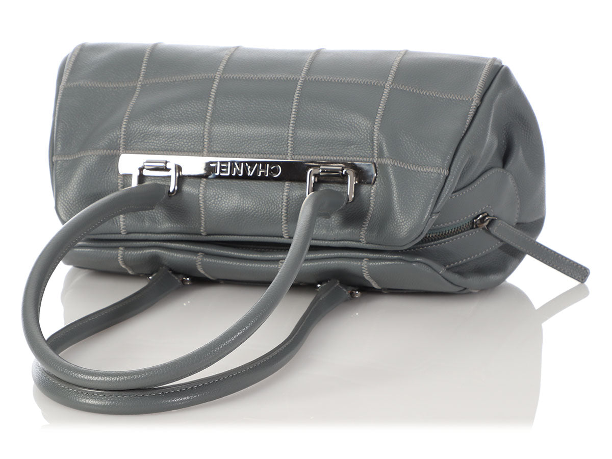 Chanel Gray Chocolate Bar-Quilted Caviar LAX Duffle - Ann's