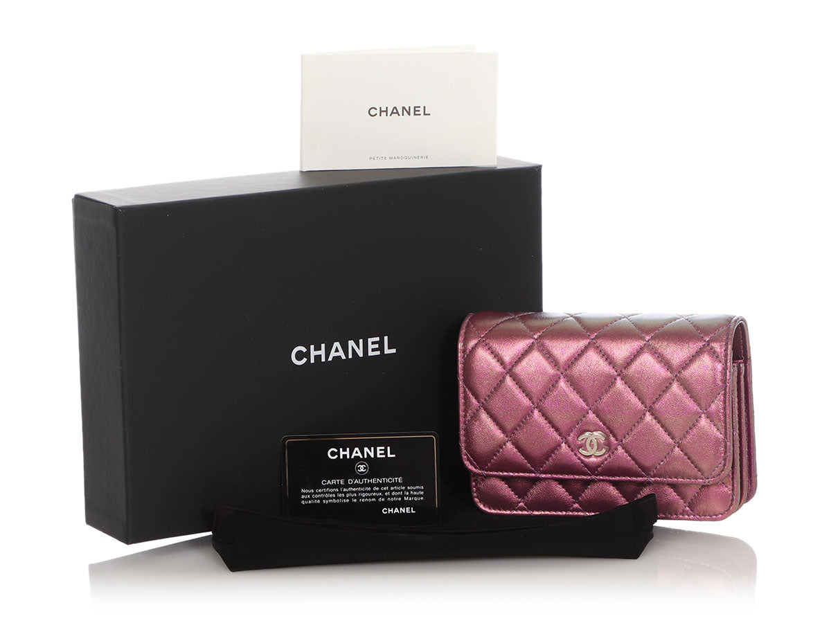 Chanel Purple Iridescent Quilted Lambskin Mini Wallet On Chain Silver  Hardware, 2021 Available For Immediate Sale At Sotheby's