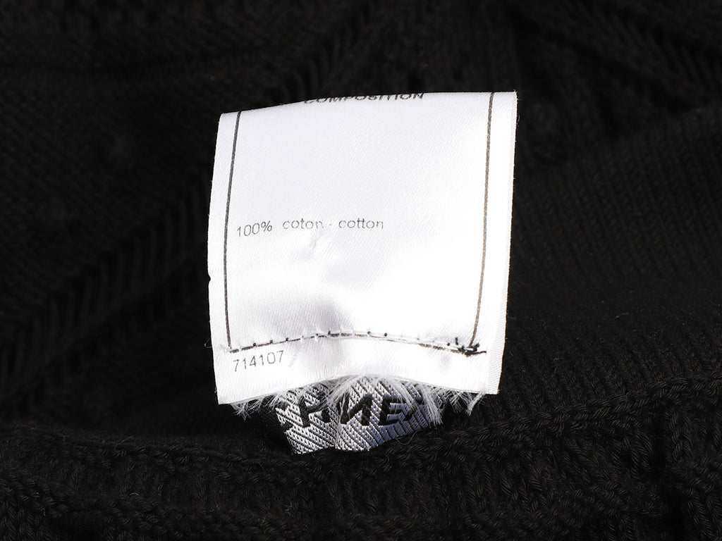 Chanel Black Cotton Knit Skirt
