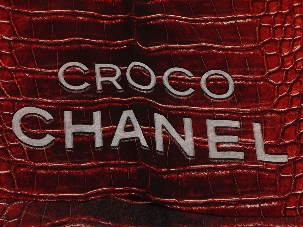 Chanel Orange Croco Chanel Silk Mousseline Shawl