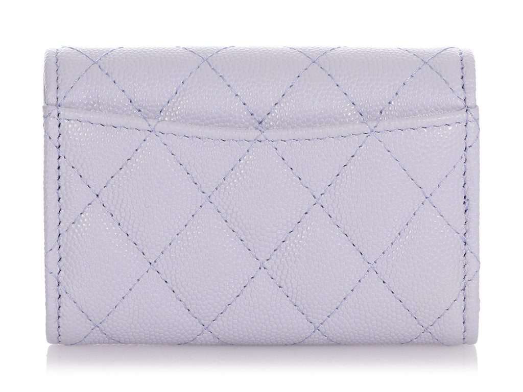 Chanel Lilac Quilted Caviar Four-Ring Key Holder