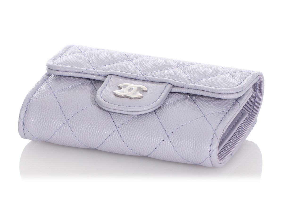 Chanel Lilac Quilted Caviar Four-Ring Key Holder - Ann's Fabulous Closeouts
