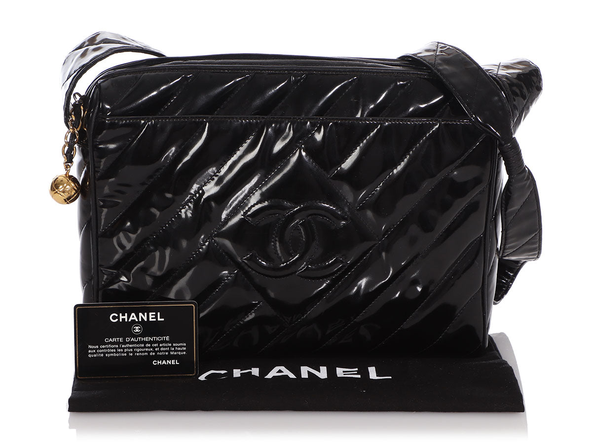 chanel patent camera bag