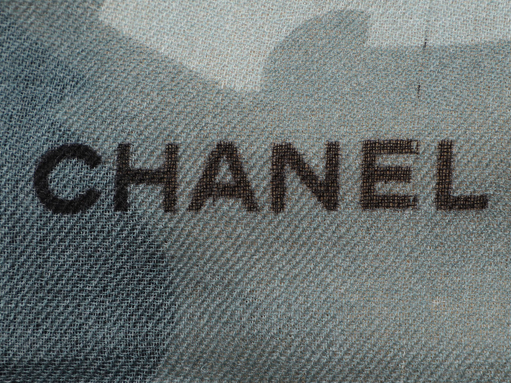 Chanel Black and Beige Rooftop Cashmere Shawl