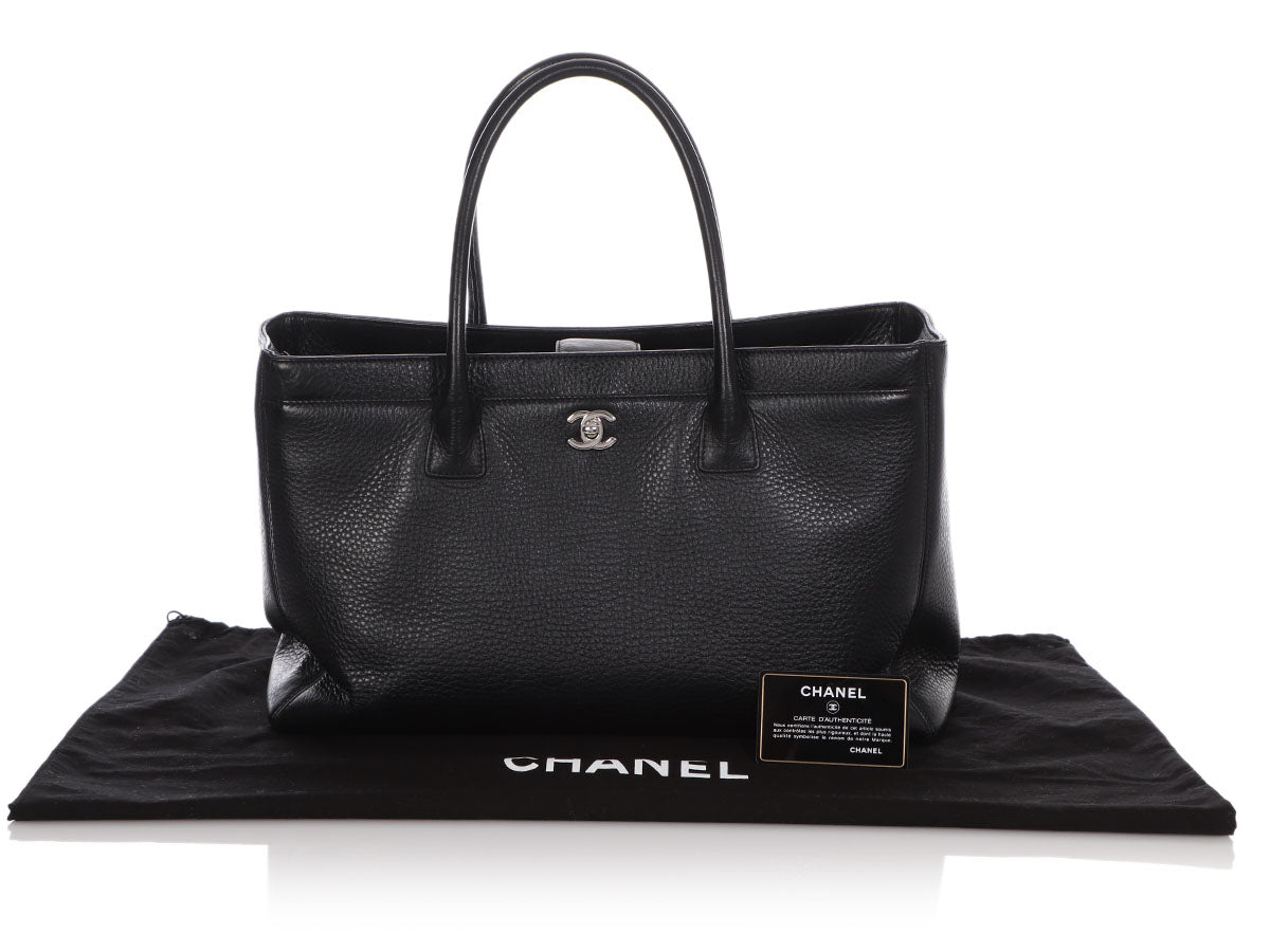 Chanel XL Black Calfskin Executive Cerf Tote - Ann's Fabulous