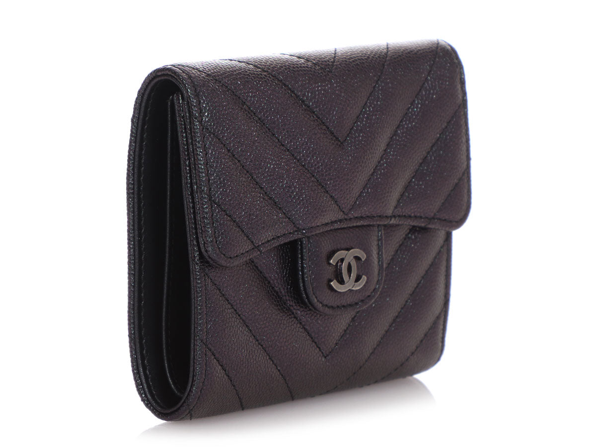 Chanel Smooth Quilted Leather Zip Wallet