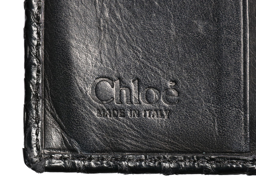 Chloé Black Python Silverado Wallet