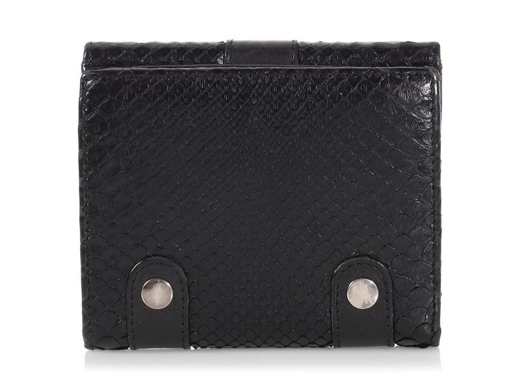 Chloé Black Python Silverado Wallet