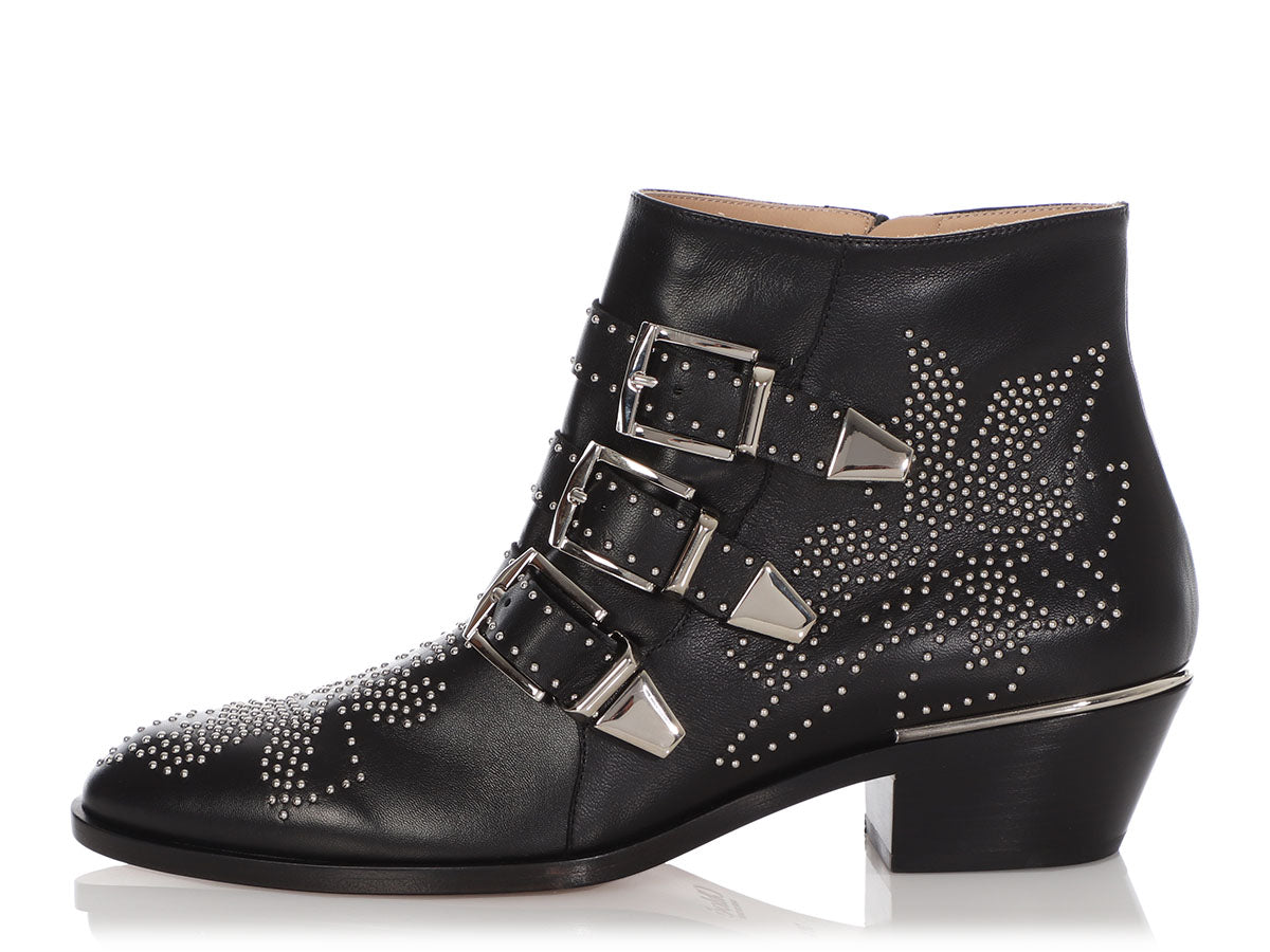 Chloé Black Susanna Ankle Boots - Ann's Fabulous