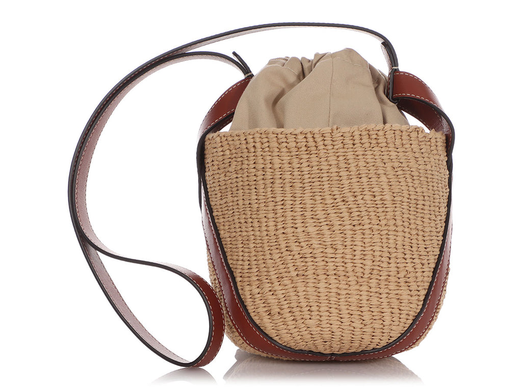 Chloé Small Fair-Trade Paper & Shiny Calfskin Basket Bag