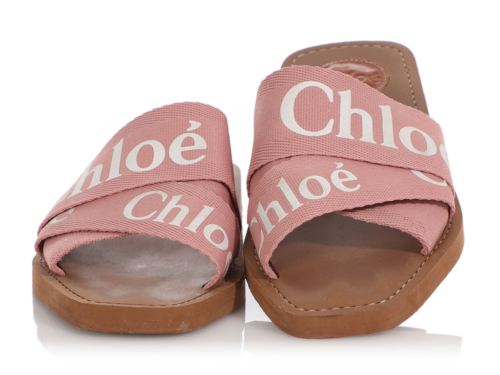 Chloé Pink Woody Slides
