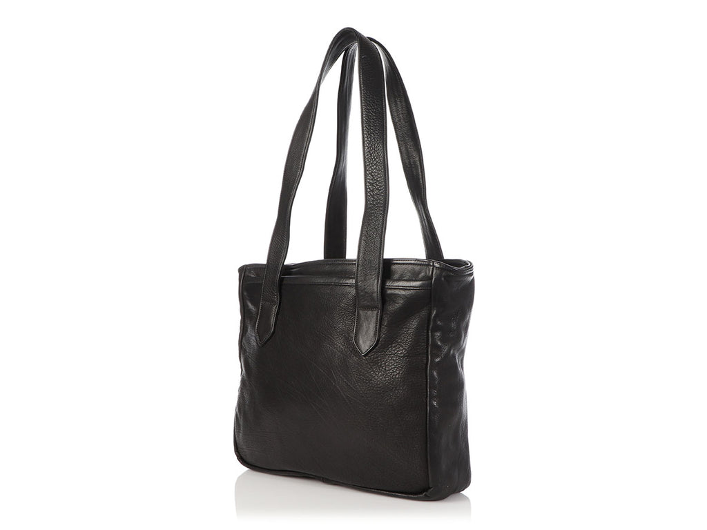 Chrome Hearts Black Distressed Leather Tote