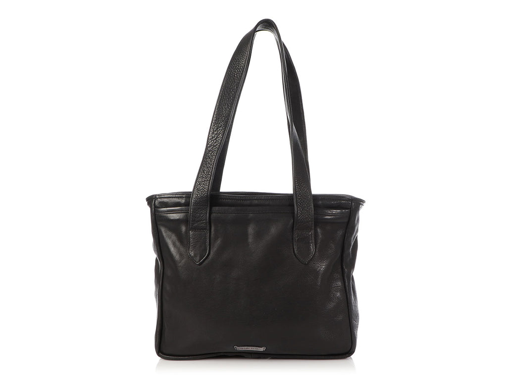 Chrome Hearts Black Distressed Leather Tote