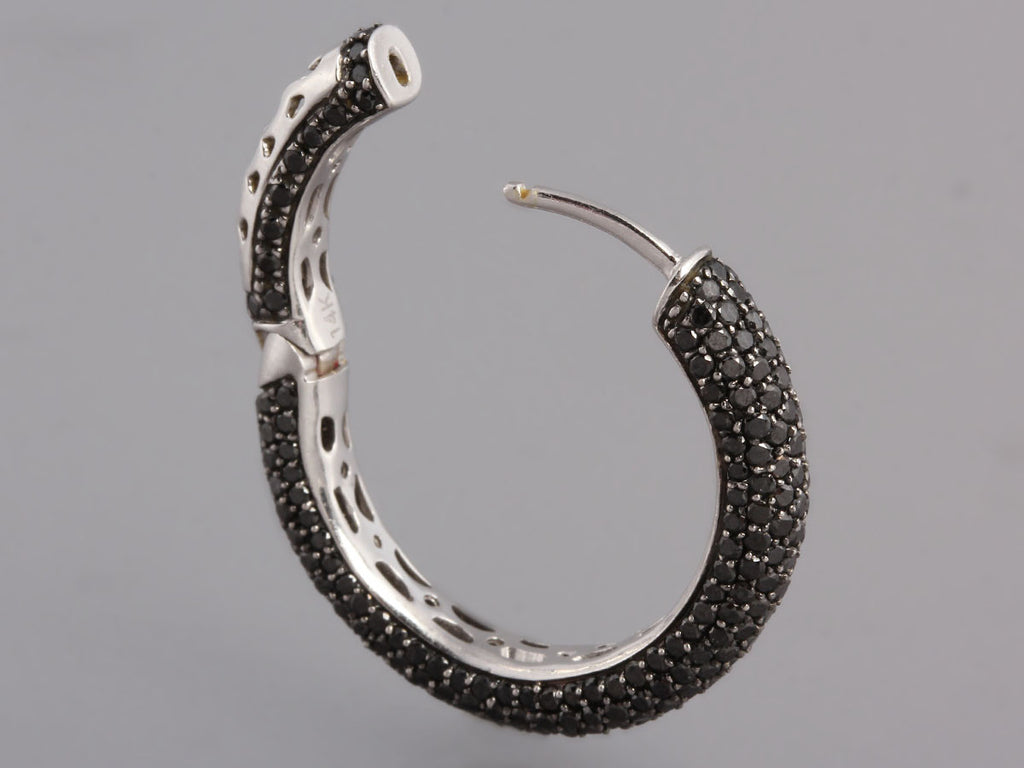 Black Diamond Hoop Earrings