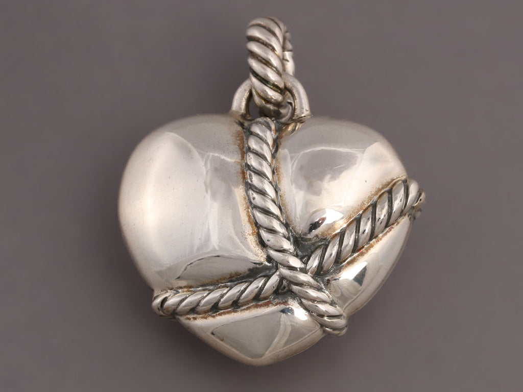 David Yurman Sterling Silver Wrapped Heart Pendant