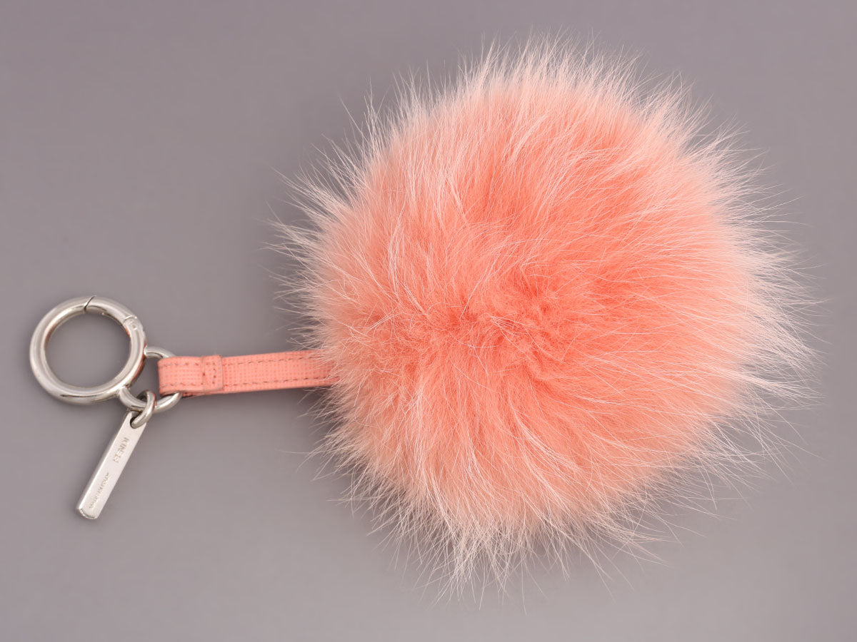 Pink Fuchsia Saffiano Michael Kors Purse Bag with Puff Keychain
