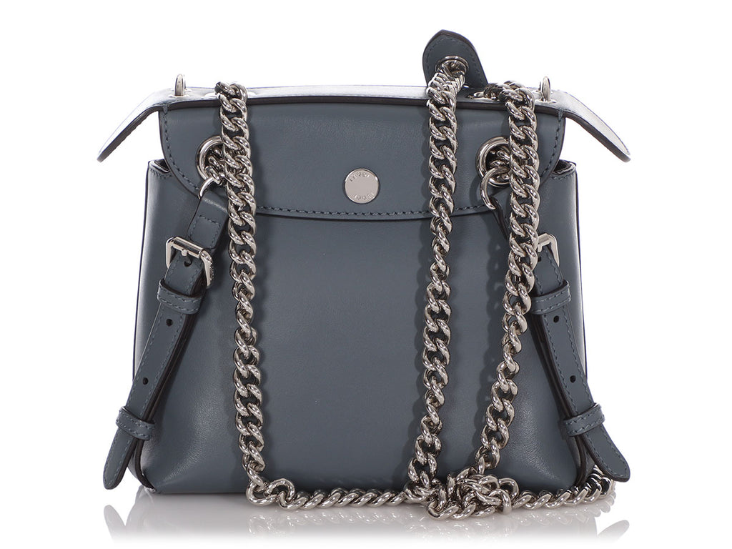 fendi back to school mini backpack blue Fendi Mini Gray Calfskin Back To School Convertible Backpack