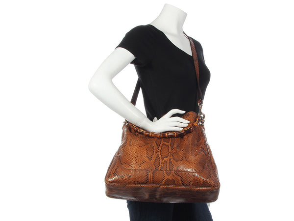 Gucci Black Leather Croisette Chain Bamboo Bag - Ann's Fabulous