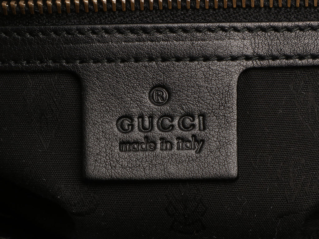 Gucci Medium Black Suede and Patent 1973 Shoulder Bag