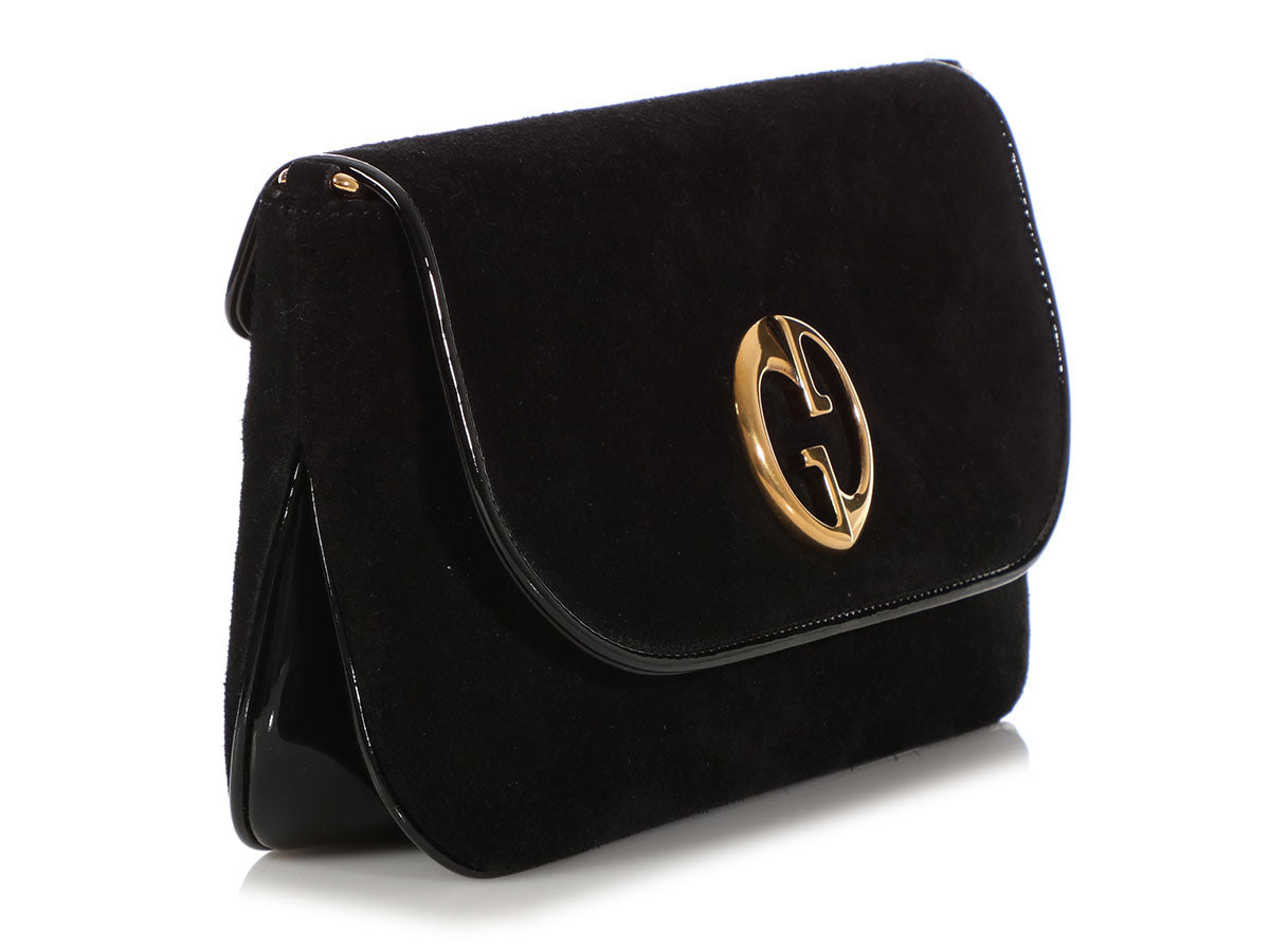Gucci Medium Black Suede and Patent 1973 Shoulder Bag - Ann's Fabulous  Closeouts