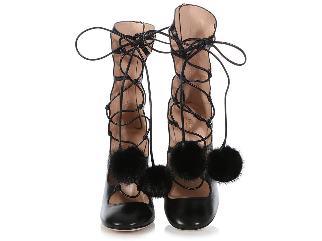 Gucci Black Héloïse Lace-Up Boots