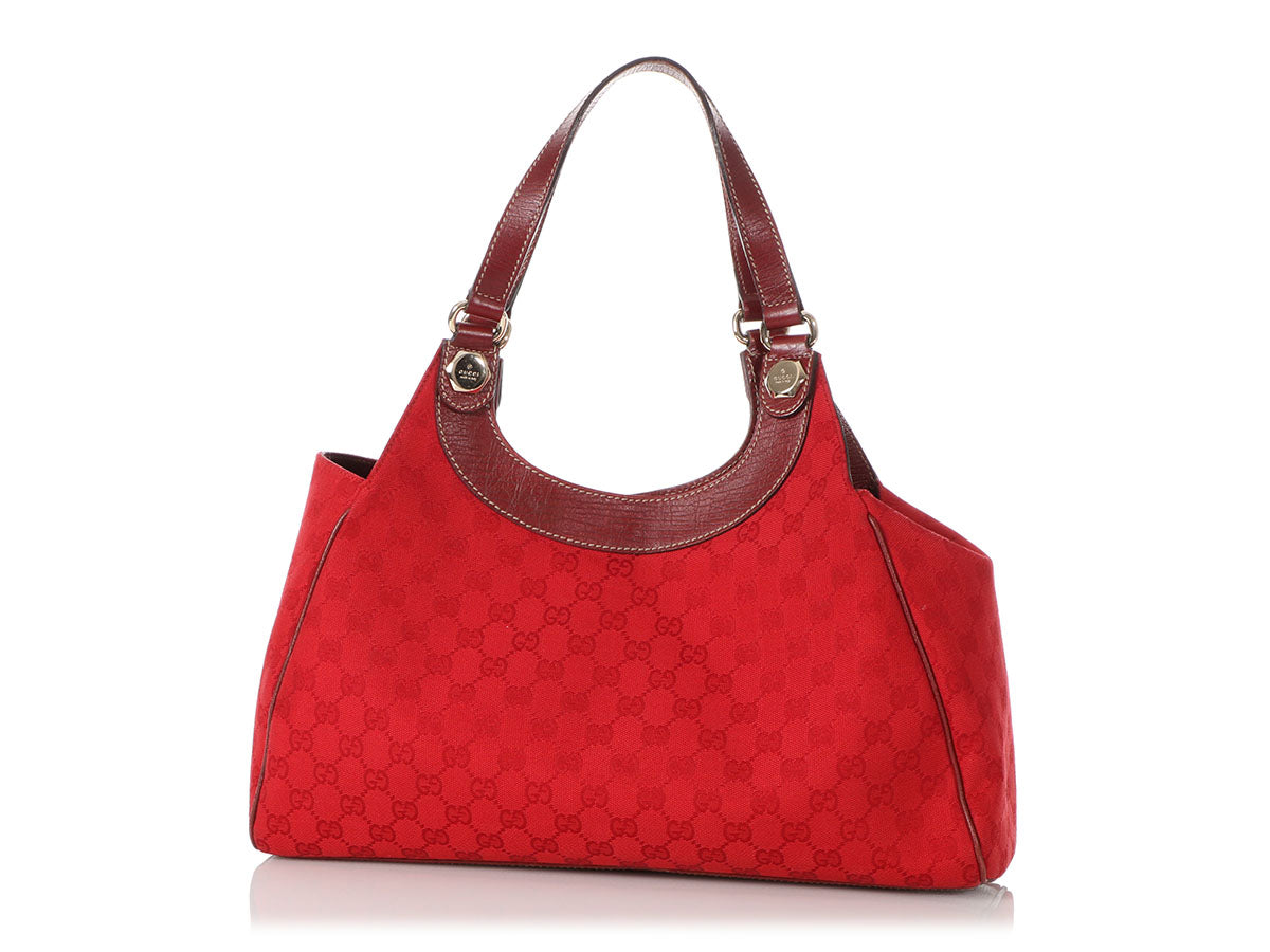 Red Gucci GG Canvas Handbag