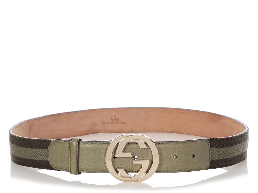 Gucci Green Webbing GG Belt