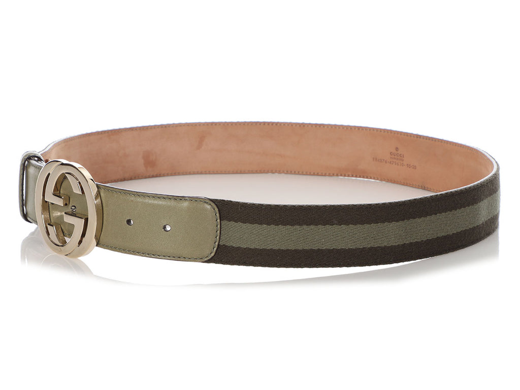 Gucci Green Webbing GG Belt