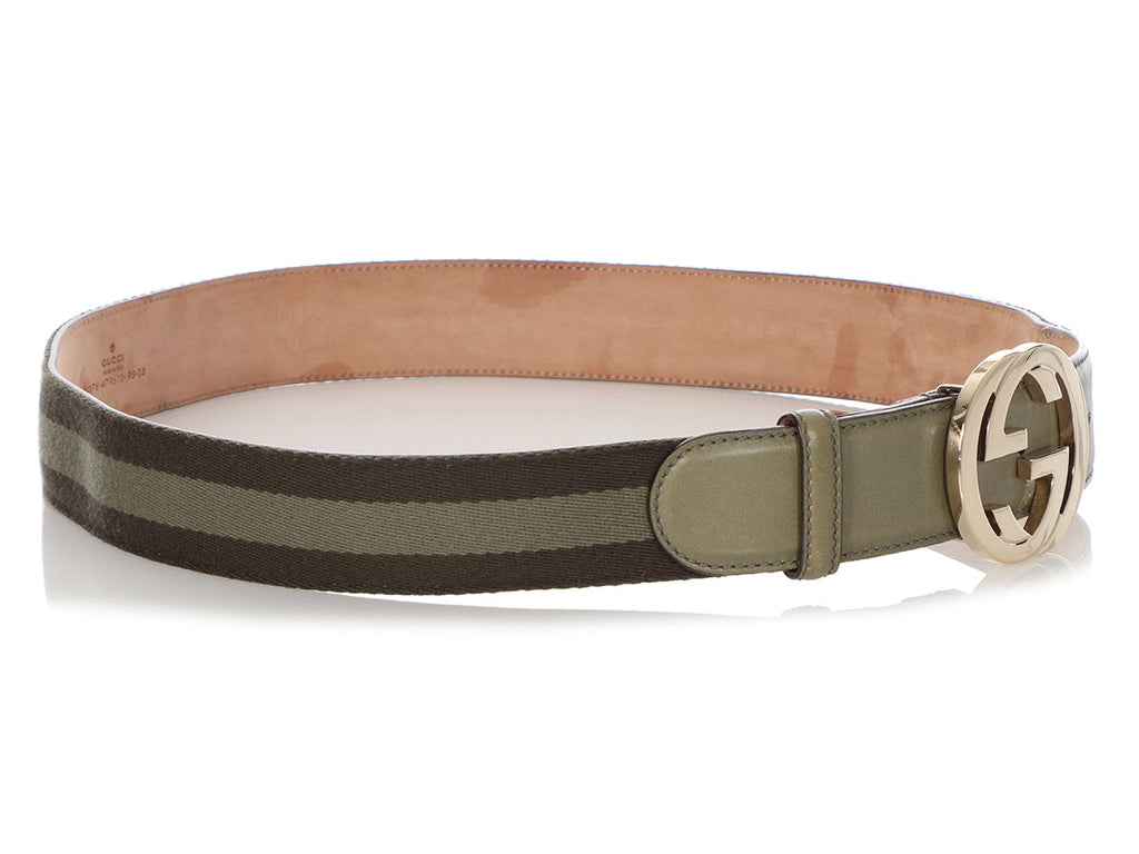 Gucci Green Webbing GG Belt