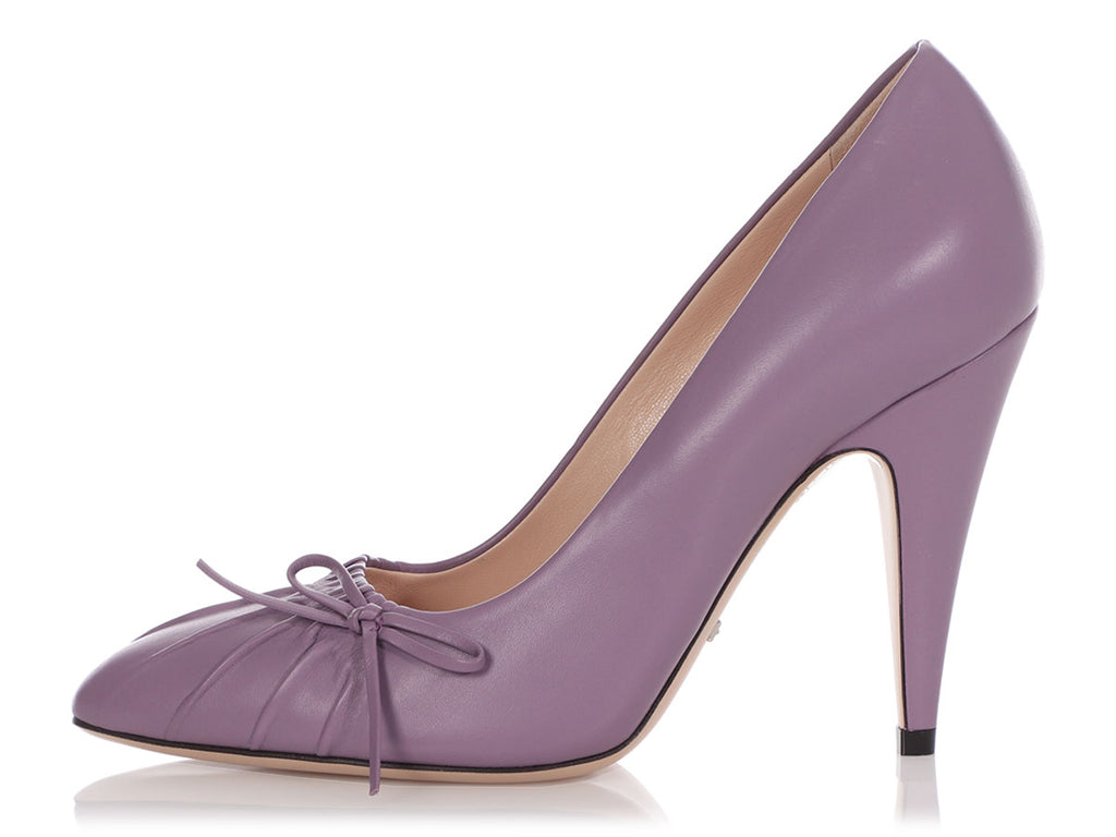 Gucci New Lavender Leather Charlotte No. 4 Pumps