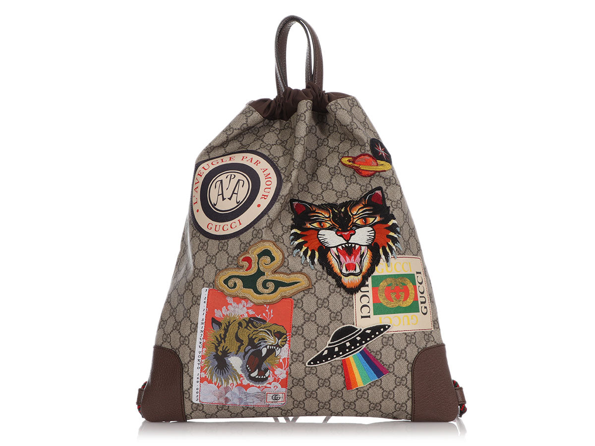 Gucci GG Supreme Courrier Soft Drawstring Backpack Ann's Fabulous Closeouts