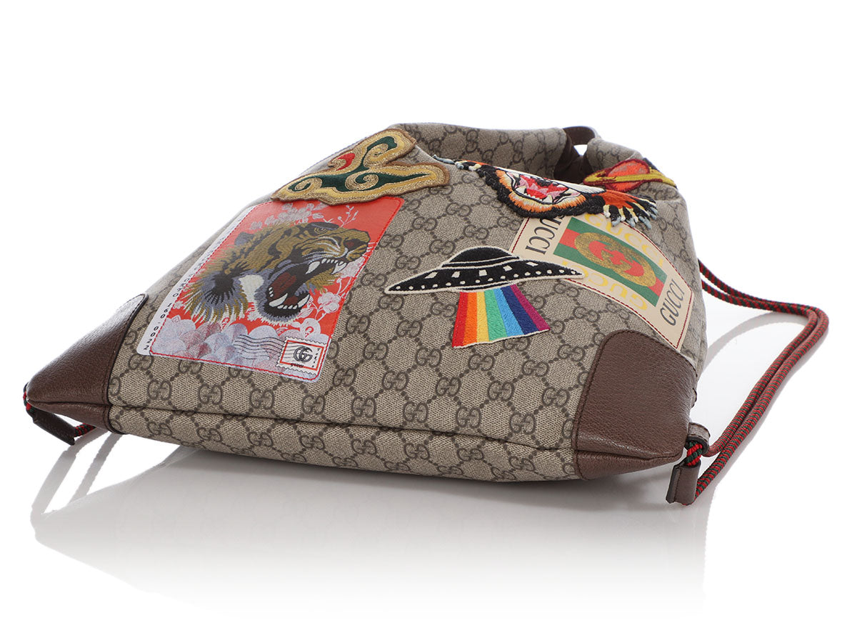 Gucci Courrier Waist Bag GG Supreme Beige/Ebony in Canvas with