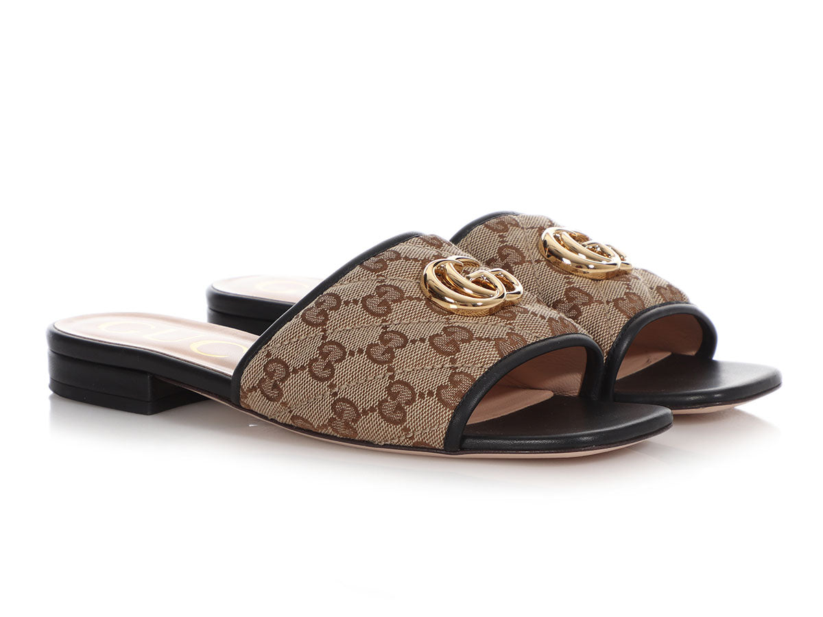 Gucci GG Supreme Sandals in Brown