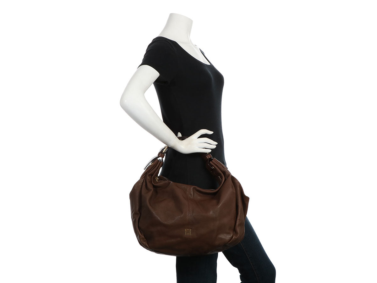Givenchy Extra Large Hobo Black Grained Leather Shoulder Bag