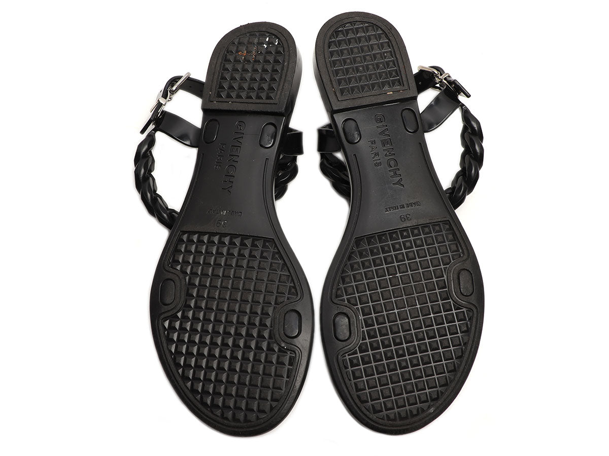 Givenchy Black Chain Jelly Flat Sandals - Ann's Fabulous Closeouts
