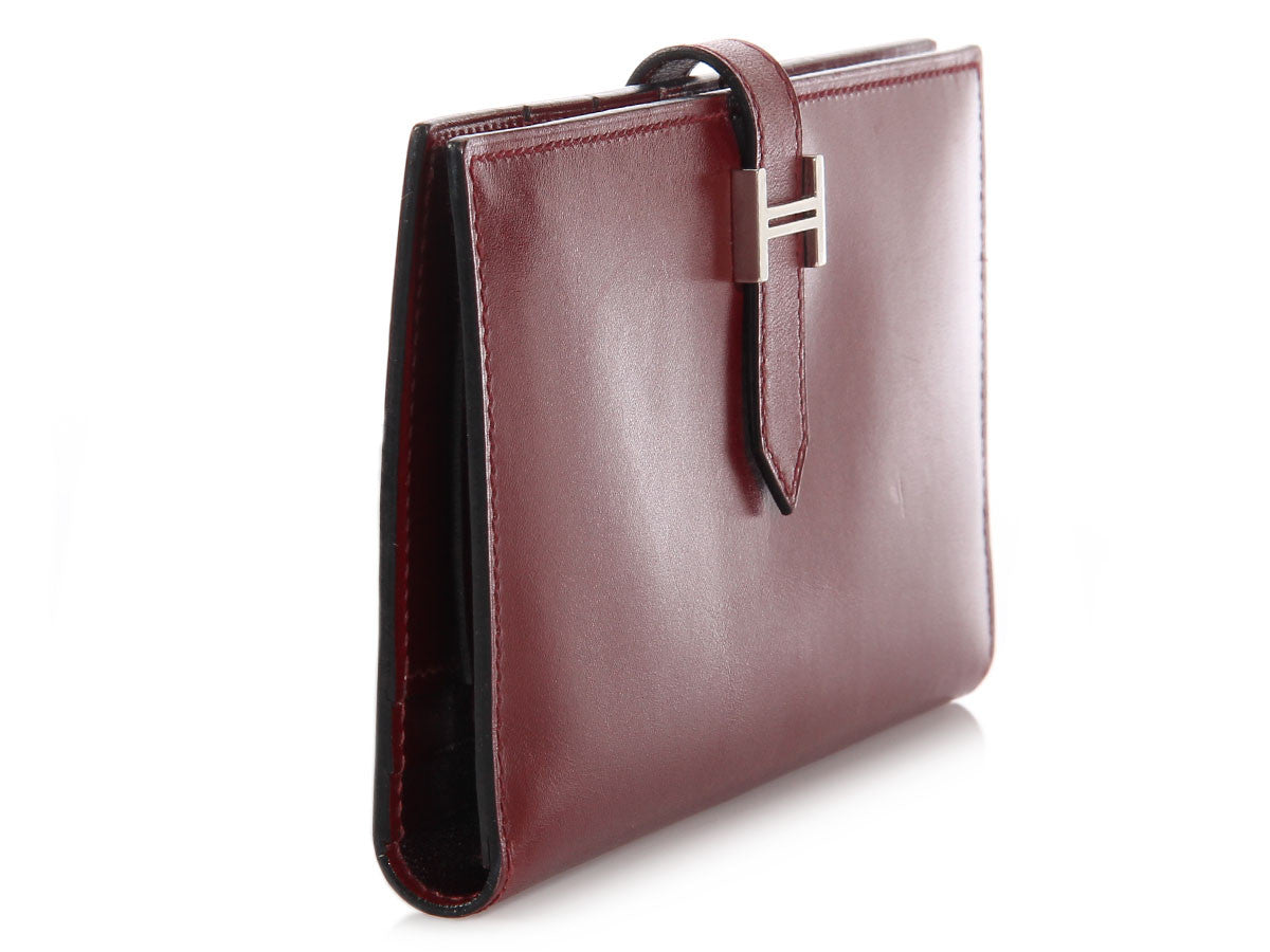 Hermès Rouge Casaque Bearn Gusset Wallet