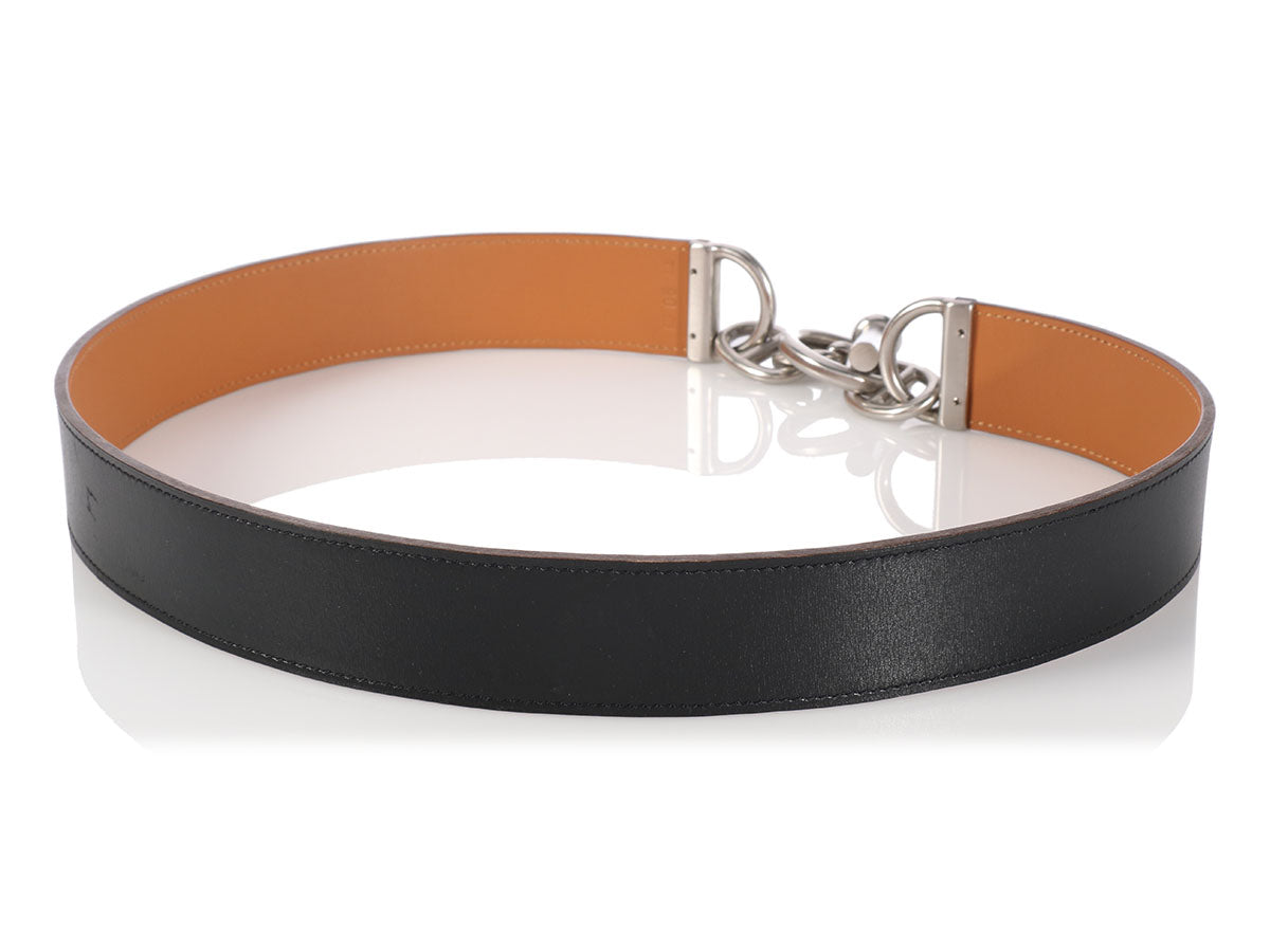Chaine d'ancre leather belt Hermès Black size 90 cm in Leather - 10625203