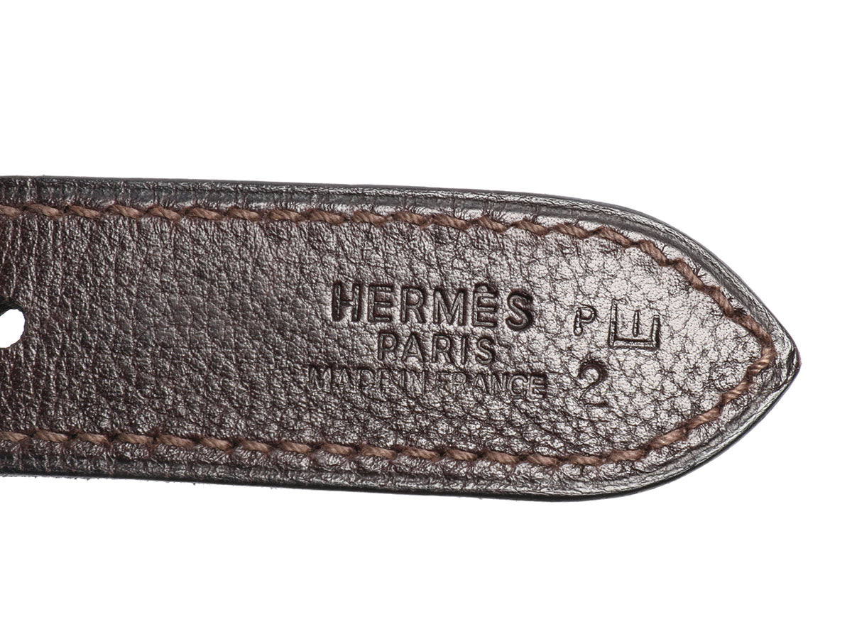 Hermès HERMES TRIM II HANDBAG 31 IN CHOCOLATE BROWN FJORD LEATHER