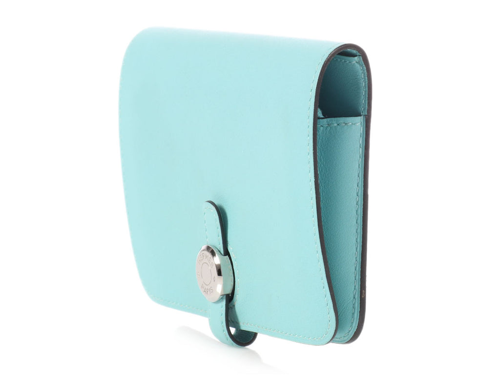 Hermès Bleu Atoll Swift Dogon Compact Wallet