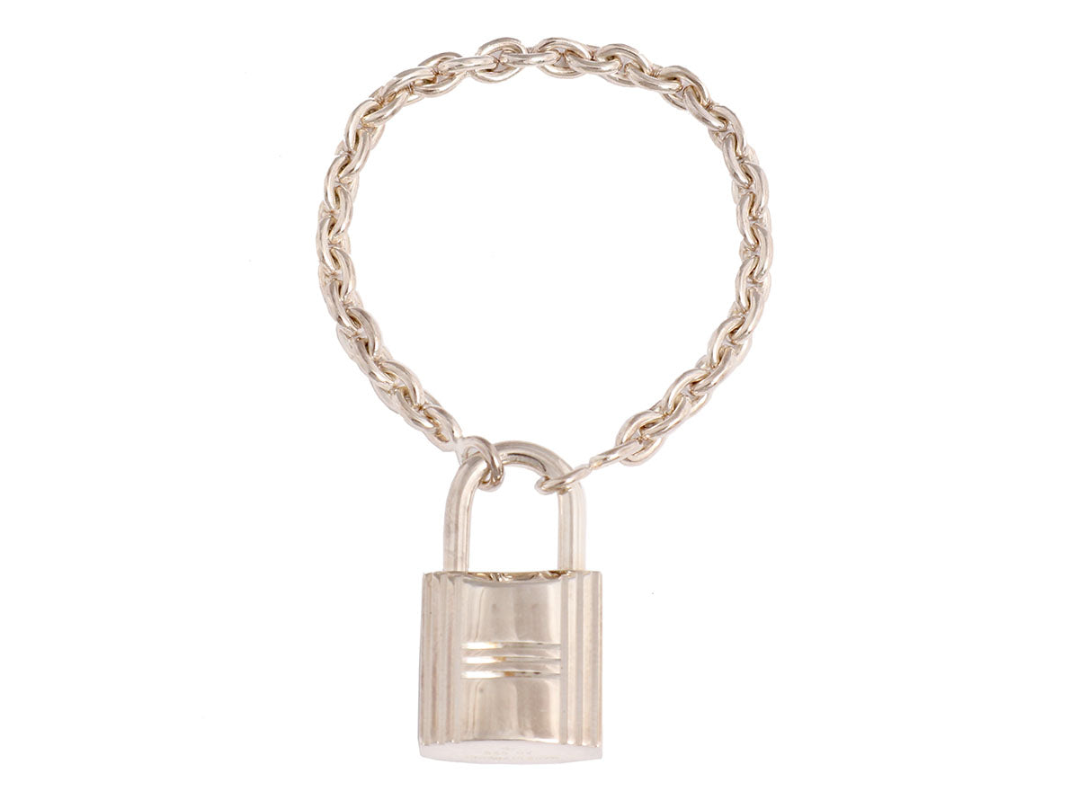 Hermes Cadenas Kelly Lock Sterling Silver Pendant Necklace Hermes