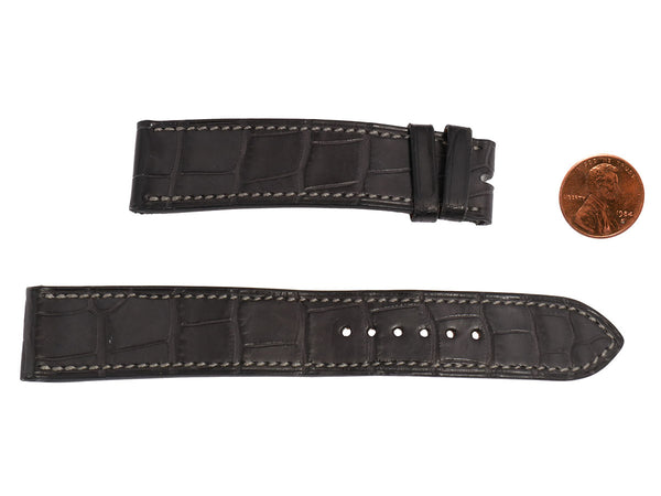 Hermès Large Graphite Matte Alligator Cape Cod Watch Strap 18mm