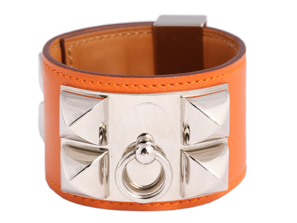 Hermès Orange Swift Collier de Chien CDC Bracelet