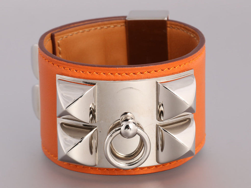 Hermès Orange Swift Collier de Chien CDC Bracelet