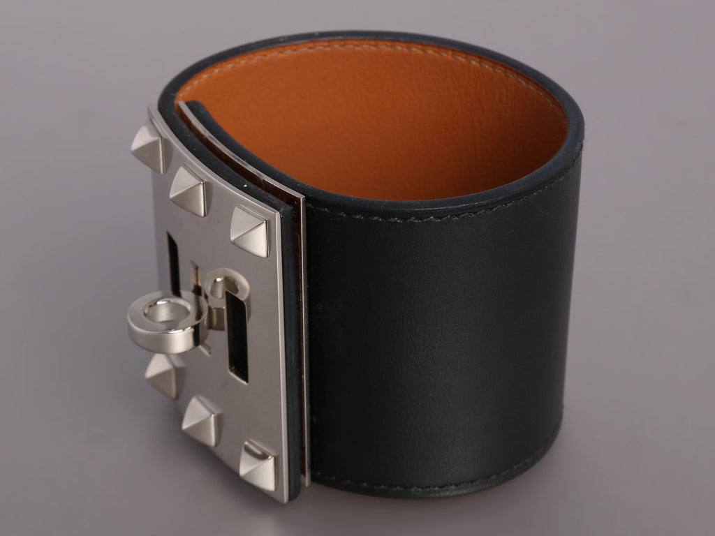 Hermès Black Box Leather Kelly Dog Extreme Bracelet