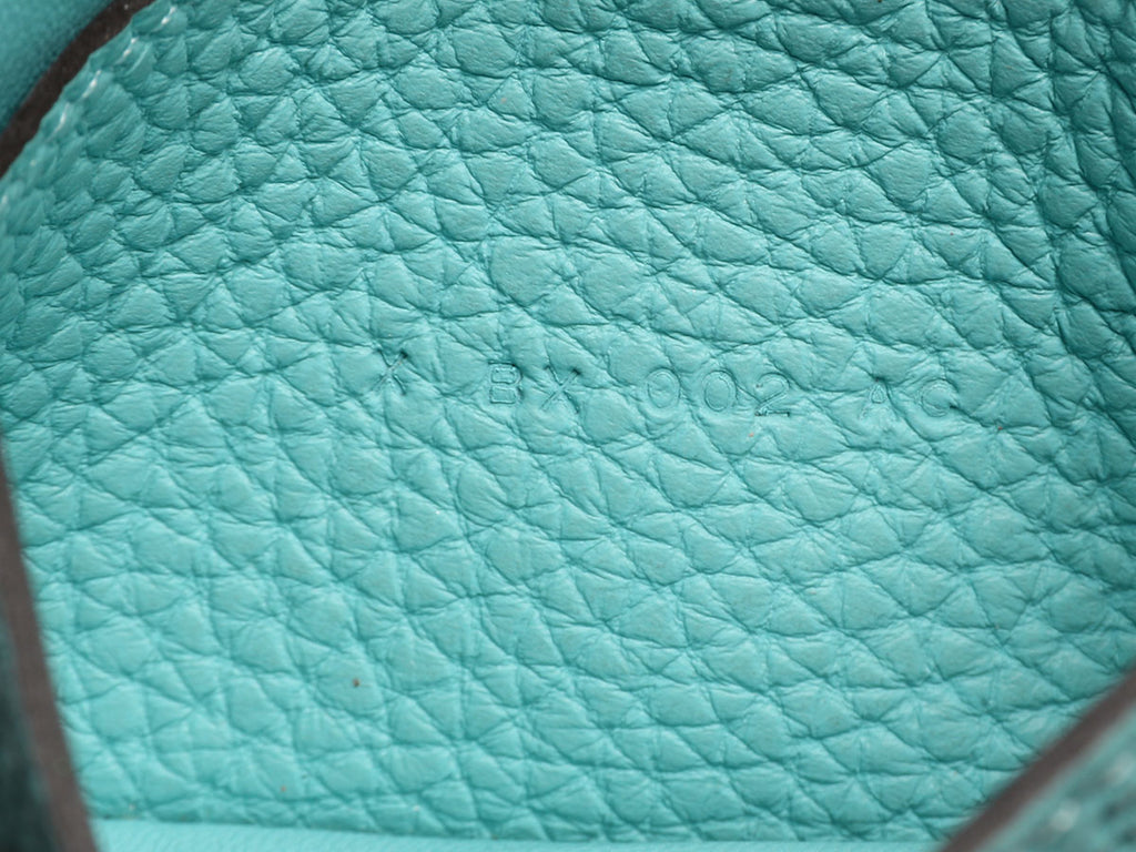 Hermès Bleu Atoll Clémence Dogon Card Holder