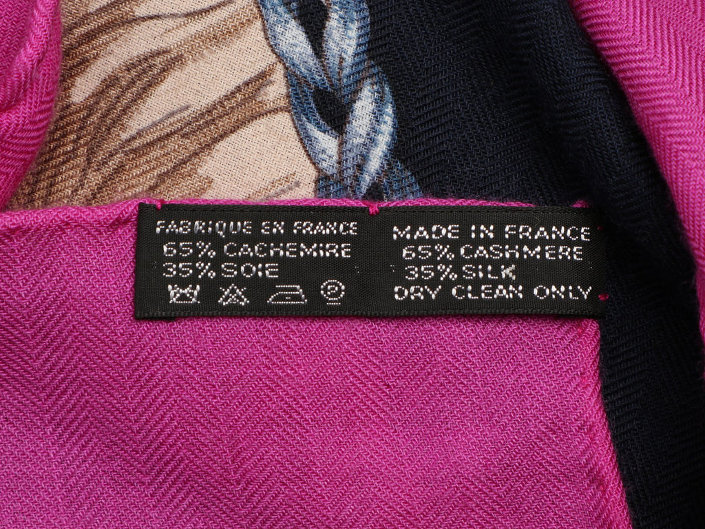 Hermès Harnais De Cour Cashmere Silk Shawl 140cm