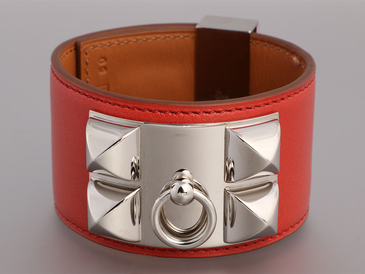 Hermes Gold Swift Leather Collier de Chien Bracelet